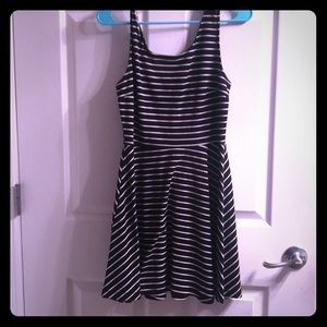 Black and white striped dress